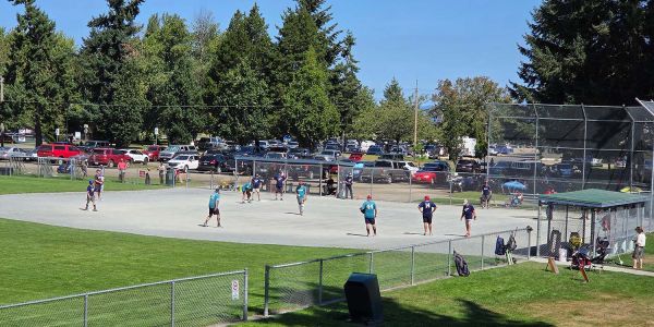 PGOSA Members playing slow pitch